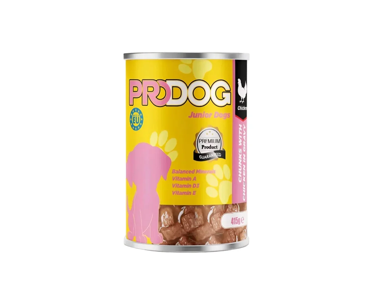A4D58E1A-8BE9-4211-8765-F5CE4D5702CD Pro Dog Wet Food For Puppies in Gravy Chunks with Chicken 415G - Image 1