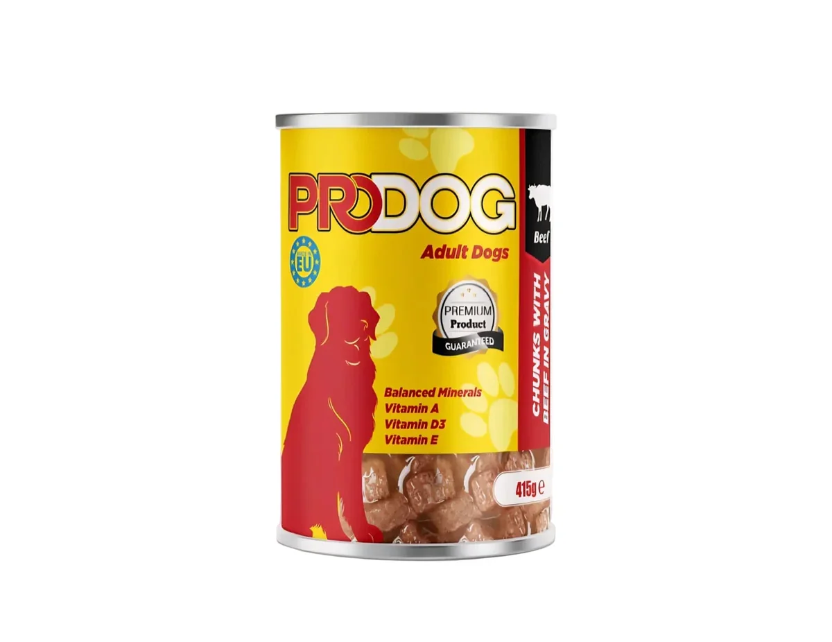 B5CC6E41-A51C-4A34-8AC3-CE6145962F8E Pro Dog Wet Food For Adult in Gravy Chunks with Beef 415G - Image 1