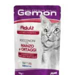 GEMON High Premium Chunks Beef&Vegetables Cat Wet Food Pouch 100g