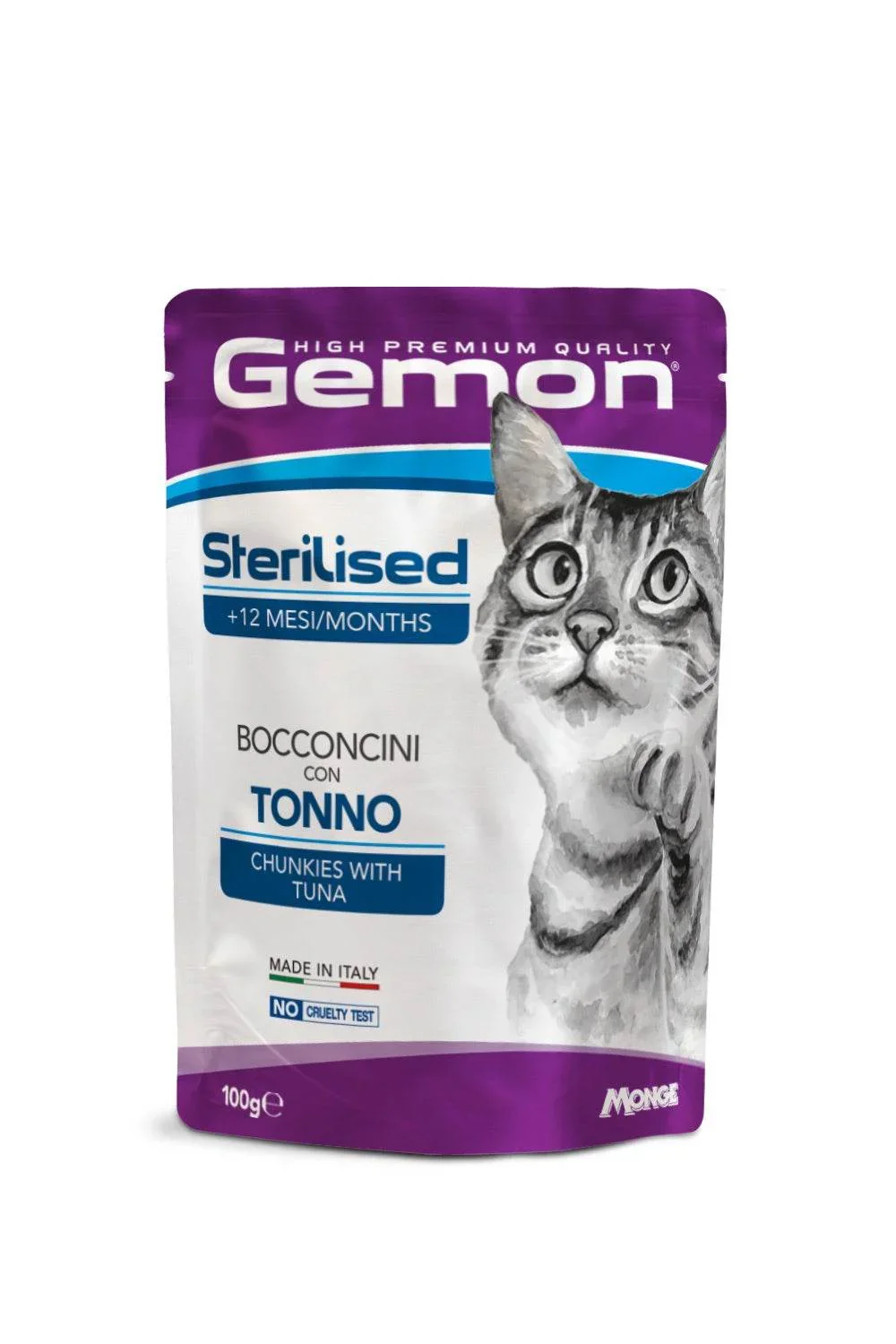 IMG-1923 GEMON High Premium Chunks Tuna Cat Wet Food Pouch 100g - Image 1