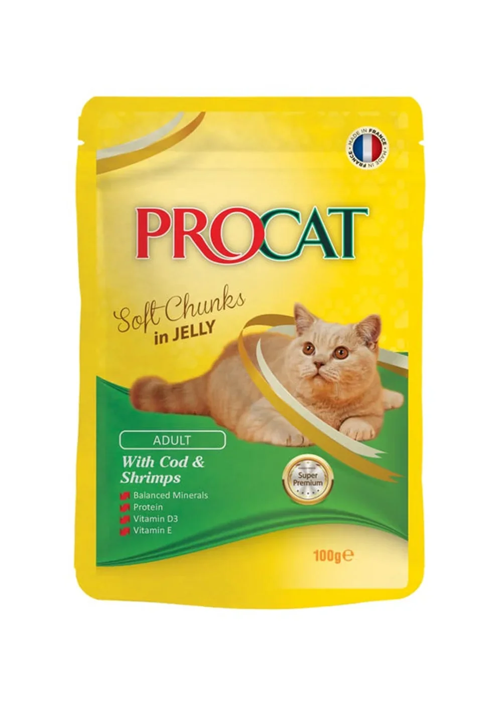 procatcod_shrimps100g Procat With Cod & Shrimps In Jelly Adult Cat 100 g - Image 1
